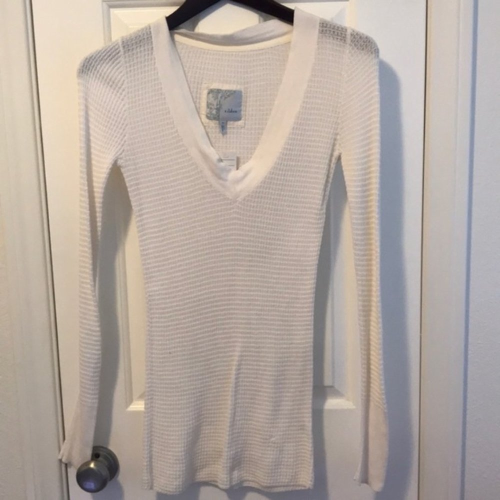 TILDON Top Rubbed Cream Long Sleeve Shirt
